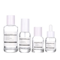 Neues Design 30ml Luxus Kosmetik glas ätherisches Öl Tropf flasche Hautpflege Serum anpassbare Verpackung mit weißer Pipette