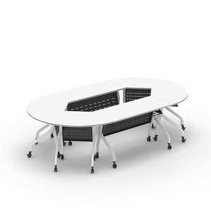Table de formation modulaire pliable en bois blanc de haute qualité, moderne, pour réunions et formations - Product Image 3