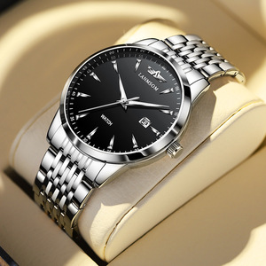Reloj de cuarzo clásico y sencillo para hombre, de acero inoxidable, resistente al agua, luminoso, para uso empresarial. - Product Image 1