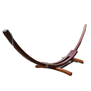 Наружная деревянная изогнутая дуговая стойка для гамака с гамаком, деревянная подставка для патио