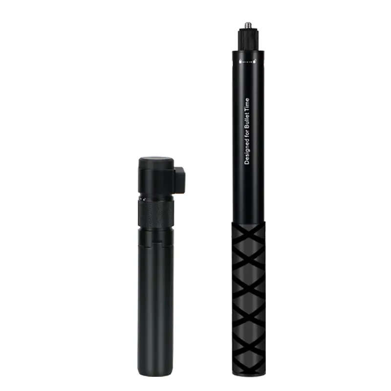 Venta caliente portátil Mini bala telescópica tiempo Invisible Selfie Monopod Stick para Insta360 One R X2 X3 cámara panorámica