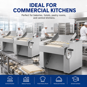 Machine à étaler la pâte commerciale, rouleau de 30 cm, 2,5 kW, acier inoxydable, presse à pâte pour boulangerie, pizzeria, pâtisserie, restaurant, cuisine - Product Image 4