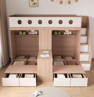 Lit superposé moderne et peu encombrant pour petits appartements, grande capacité de rangement, lit pour chambre d'enfant ou parent-enfant, bois écologique