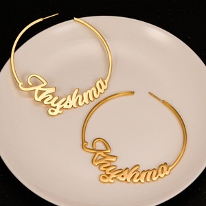 Pendientes de Aro Personalizados de Acero Inoxidable 316L con Baño de Oro PVD de 18k, Antideslustre, Joyería de Moda para Mujer - Product Image 1