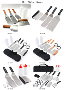 Ensemble spatule et racloir pour <span class=keywords><strong>plancha</strong></span> avec manche en <span class=keywords><strong>bois</strong></span> de hêtre - Grill plat - Barbecue d'extérieur - <span class=keywords><strong>Plancha</strong></span> électrique - Teppanyaki - Hibachi - Product Image 5