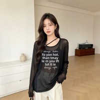 T-shirt OEM pour femme 2026, ODM, manches longues, respirant, coupe ample, vêtements pour femme, mode et décontracté pour le printemps et l'automne