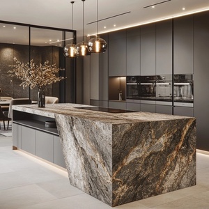 Tùy chỉnh hiện đại Nhà bếp cao cấp biệt thự sơn mài tủ đá đảo coque Cucina completa cho Mall căn hộ vòi nước bản lề - Product Image 1