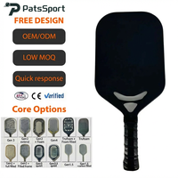 Raquette de pickleball en fibre de carbone thermoformée, logo personnalisé, conception portable, pour entraînement, adulte