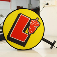 Boîte lumineuse LED, boîte d'affichage éclairée, logo 3D personnalisé, design ultra fin pour la marque de votre commerce de détail