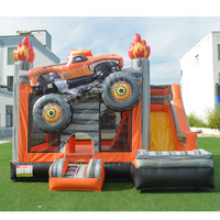Château gonflable commercial avec double toboggan, en stock, pour location extérieure, Nouveauté 2026