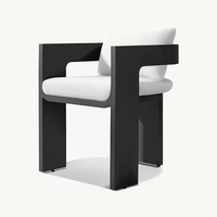 Ensemble de meubles de jardin en aluminium moderne, ensemble de salle à manger d'extérieur, chaise et table de salle à manger d'extérieur pour hôtel, villa, parc, patio, cour
