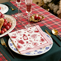 Serviettes en papier jetables personnalisées pour la Saint-Valentin, 3 plis, 20 % de pâte de bois vierge, douces, écologiques, pour la décoration de table de fête