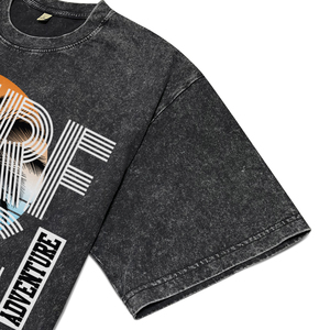 Camisetas Transpirables para Hombre con Lavado Ácido Negro y Teñido en Prenda, Estilo Urbano, Playa y Surf de California, Estampado DTG, de Algodón, para Venta al por Mayor - Product Image 4