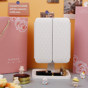 Chất lượng cao hot người bán ba cách LED Mỹ phẩm gương phòng ngủ Máy tính để bàn gấp gương 3 màu sắc ánh sáng Tri gấp gương tùy chỉnh - Product Image 6