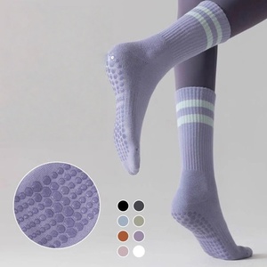 Women's Ruffle <b>Bow</b> Grips Socks Cotton Anti-slip Sports Socks for Fitness Trampoline - Product Image 3