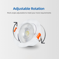 MELINZ meilleure vente, antireflet intégré Smd RoHS vers le bas lumière ronde carré 3 5 7 9 12 W lampe Spot Led