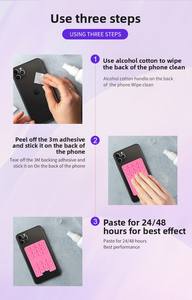 Support de téléphone à ventouse en silicone avec logo personnalisé imprimé, 24 cellules, robuste, antidérapant, pour diffusion en direct et selfies, avec rangement pour cartes - Product Image 6