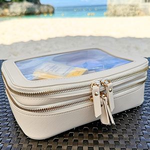 Trousse <span class=keywords><strong>de</strong></span> Maquillage <span class=keywords><strong>de</strong></span> Voyage Double Couche Transparente, Petite Pochette Organisateur Cosmétique, Étui <span class=keywords><strong>de</strong></span> <span class=keywords><strong>Toilette</strong></span> pour Essentiels <span class=keywords><strong>de</strong></span> Voyage - Product Image 6