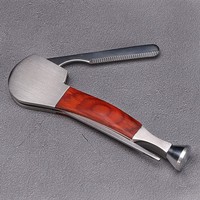 Couteau de nettoyage pour pipe à tabac en acier inoxydable 3-en-1 Red Wood, coupe-tube à tabac en bois de haute qualité et accessoires pour pipe
