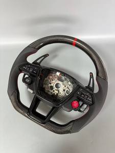 Volant pour <span class=keywords><strong>Audi</strong></span> A4/A5/A6/A7/S4/S5/Q7/<span class=keywords><strong>TT</strong></span> <span class=keywords><strong>RS</strong></span> 2010-2025 avec logo personnalisable, palettes de changement de vitesse, carbone forgé et bouton - Product Image 6