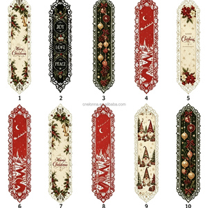 Vintage Polyester Printed <b>Washable</b> Christmas Table <b>Runner</b> Home Hotel Decorations - Product Image 2