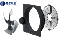 Elektrischer Axialventilator mit Aluminiumblättern, 380V, geräuscharm, Kugellager, Abluftventilator, Huada OEM/ODM