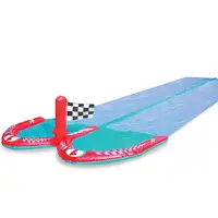 スプリンクラー付きダブルスライド-子供用197インチインフレータブルスライド-夏の屋外ウォータープレイ用の超楽しいスライド、lar
