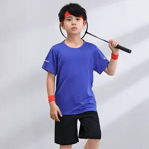 Летний спортивный комплект для мальчиков, спортивная одежда для детей, Быстросохнущий комплект из двух предметов, детский спортивный костюм для 100% из полиэстера