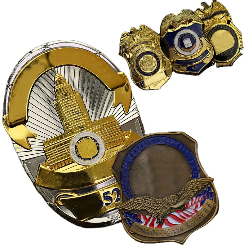 Distintivo militare in lega di zinco della polizia e dei distintivi militari del metallo sul distintivo militare