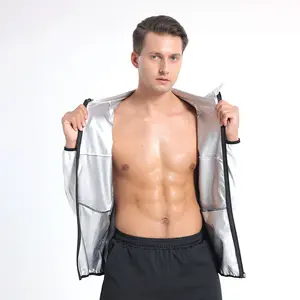 Custom Logo Sauna Suit for Men and Women Sweat Sauna Jacket Shorts Gym Workout Sweat Top Weight Loss Slimming