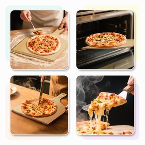 Set di 2 Paletta per <span class=keywords><strong>Pizza</strong></span> <span class=keywords><strong>in</strong></span> Legno, Spatola per <span class=keywords><strong>Pizza</strong></span> per Cuocere e Trasferire, Grande Tagliere <span class=keywords><strong>in</strong></span> Legno per Forno - Product Image 5