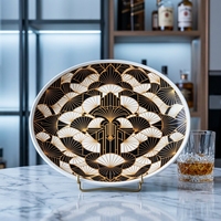 Service de table personnalisé en porcelaine fine, style Art Déco, moderne et minimaliste, en céramique de luxe, personnalisable
