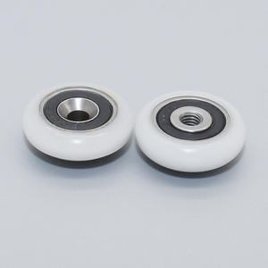 Poulie à roue en plastique S604RS avec rouleau recouvert de caoutchouc, trou fraisé, anneau intérieur saillant, rouleau fileté pour la vente en gros - Product Image 4