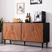 Buffet en panneaux de bois style américain, couleur bois naturel, personnalisable en usine, simple, luxe discret, multifonctionnel, pour rangement