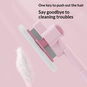 Pettine per Peli di Animali Domestici in ABS e Acciaio Inox, Rimozione Peli con Un Solo Pulsante, Autopulente a Forma di Ago - Product Image 2