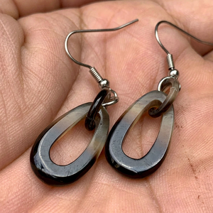 Pendientes Colgantes Ovalados de Cuerno de Búfalo Hechos a Mano, Ecológicos, Pulidos, Naturales, Artesanales, Joyería Moderna para Bodas - Product Image 4
