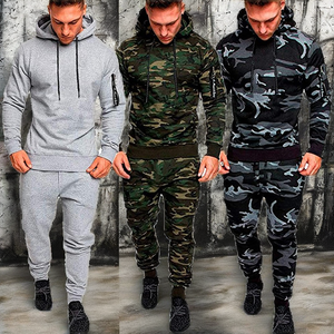 Ensemble deux pièces pour homme, veste à capuche camouflage d'hiver et pantalon de jogging, 100% polyester, vêtements d'entraînement légers - Product Image 2