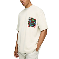 T-shirt Boxy Vintage Streetwear avec Logo de Marque Personnalisé, Impression Graphique Personnalisée, T-shirt Court, T-shirt Surdimensionné Français, Fabricant