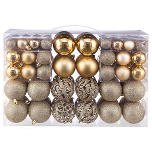 Juego de 100 Adornos Navideños para Árbol de Navidad, Bolas Colgantes de Plástico Brillante Metálico Multicolores de 3 a 6 cm para Decoración Navideña - Product Image 2