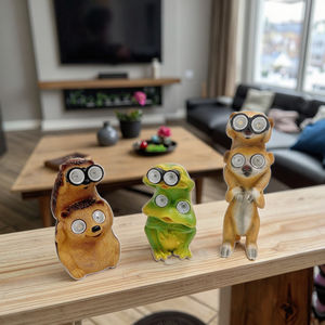 농가 태양열 정원 장식 창조적 인 내구성 수지 및 폴리레진 미어캣/집들이 선물을위한 몽구스 동상 - Product Image 5