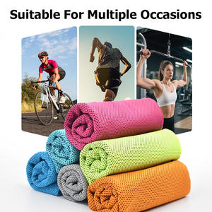 Atacado Logotipo Personalizado Microfiber Sports Cooling Toalha Quick Dry Gym Camping Workout Toalha com Tecido Technics Cor Verde - Product Image 6