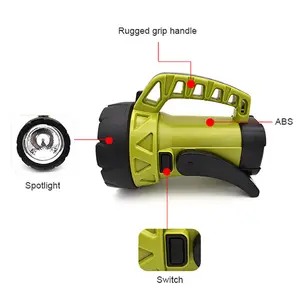 휴대용 스포트 라이트 650 루멘 슈퍼 밝은 사이드 라이트 충전식 Led 서치 라이트 전원 손전등 검색 라이트