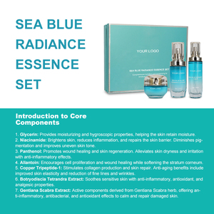 Cura a tre livelli di crema di emulsione d'acqua che crea un Set di essenza di radianza blu texture pelle luminosa e luminosa - Product Image 3