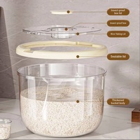 Seau à riz pour usage domestique 10L-30L en PP, style japonais, de qualité alimentaire, anti-insectes, résistant à l'humidité, conteneur de stockage hermétique