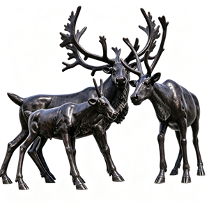 Sculpture de renne en bronze, statue de <span class=keywords><strong>caribou</strong></span>, figurine de cerf en métal, taille et couleur personnalisées pour la décoration de la maison, du jardin, de la place publique et du centre commercial - Product Image 2