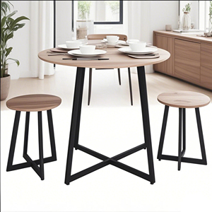 Mesa de Comedor Redonda de Madera de Fabricación Profesional, Juego de Mesa de Comedor de Madera que Ahorra Espacio para 4 Personas - Product Image 2