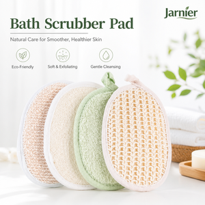 Brosse corporelle ovale Jarnier avec éponge exfoliante en loofah, éponges <span class=keywords><strong>de</strong></span> bain style simple et tampon facial en coton loofah pour la douche - Product Image 1