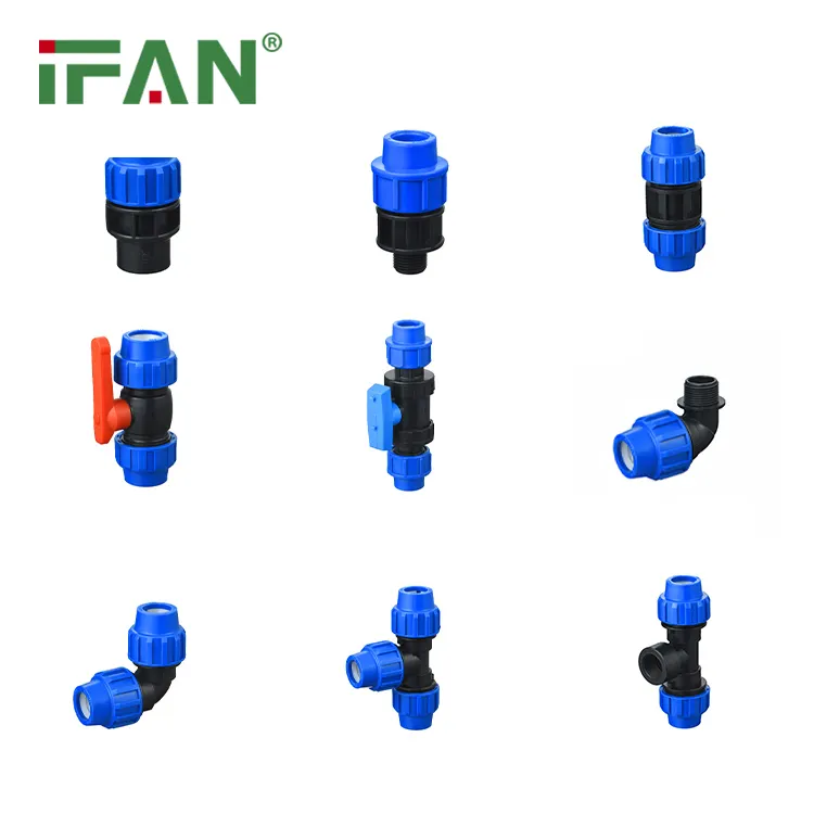 IFAN PP nhựa nhà Máy Giá Polypropylene nén phụ kiện đường ống phụ kiện nhựa khuỷu tay doanh cho thủy lợi