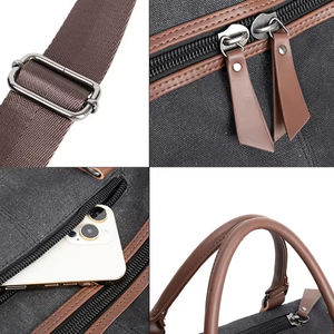 Toile de haute qualité avec poignée fourre-tout sac à main bagages week-end nuit sacs de sport Logo personnalisé sac de voyage - Product Image 5