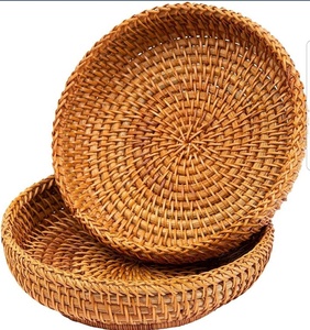 จานหวายสานด้วยมือธรรมชาติสำหรับเก็บผัก - Product Image 2